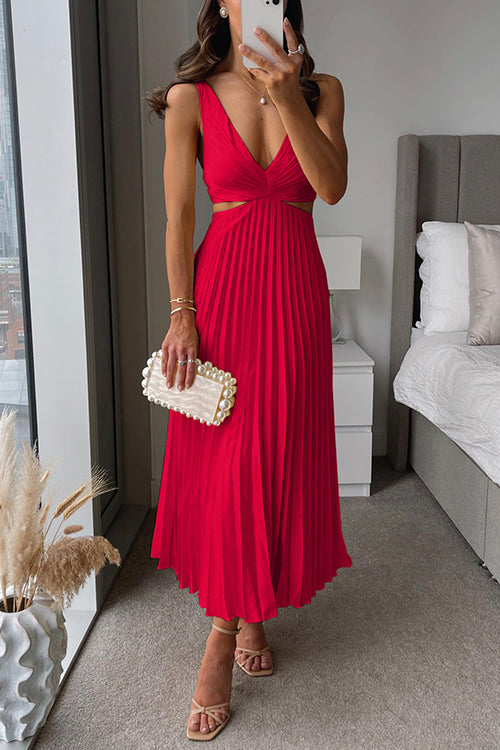 Elegant Midi Dress with V-Neckline | Wedding Guest Attire 4