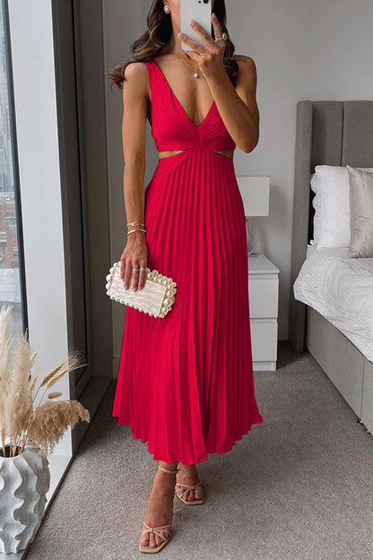 Elegant Midi Dress with V-Neckline | Wedding Guest Attire 4