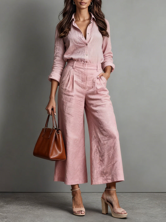 Elegant Pink Two-Piece Set | Women's Summer Outfit 0
