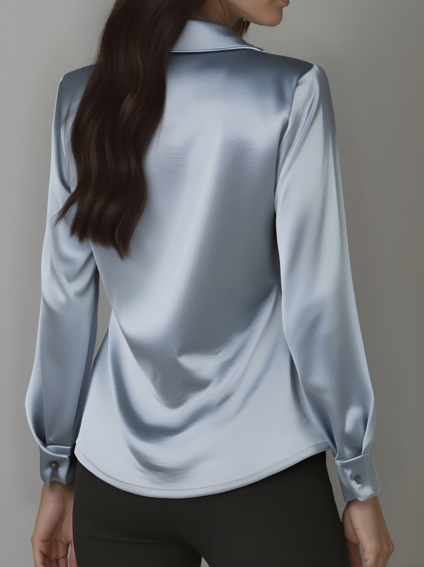 Elegant Satin Blouse | Women's Draped Neck Top 6