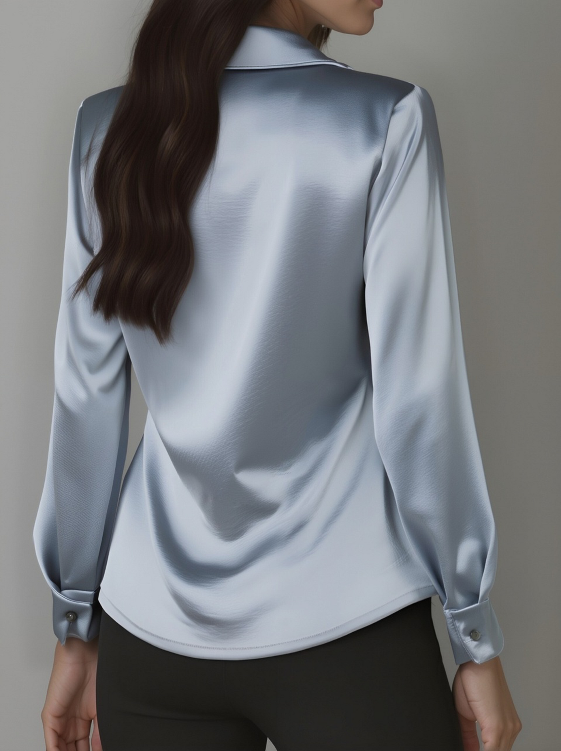 Elegant Satin Blouse | Women's Draped Neck Top 6