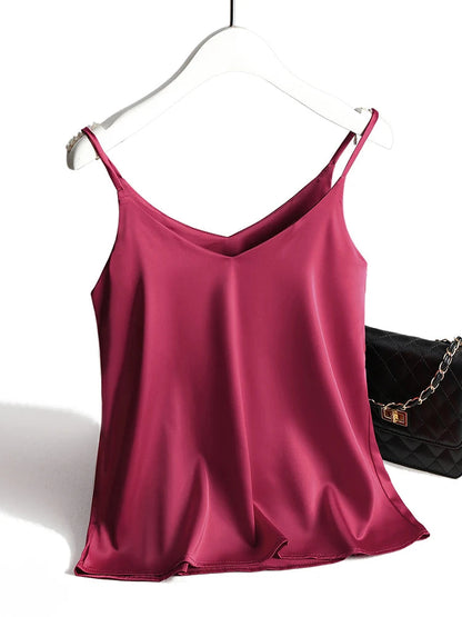Elegant Satin Cami Top | Women's Spaghetti Strap Top 6