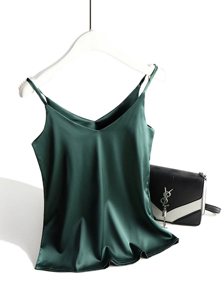 Elegant Satin Cami Top | Women's Spaghetti Strap Top 7