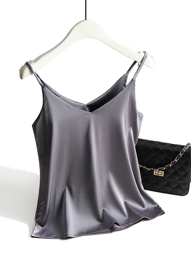 Elegant Satin Cami Top | Women's Spaghetti Strap Top 9