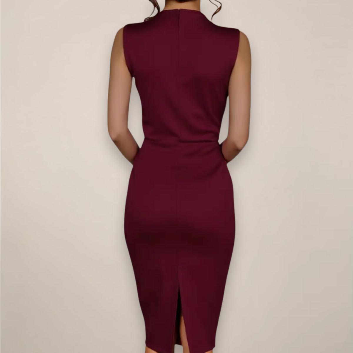 Elegant V-Neck Wrap Midi Dress | Women's Cocktail Dress 1