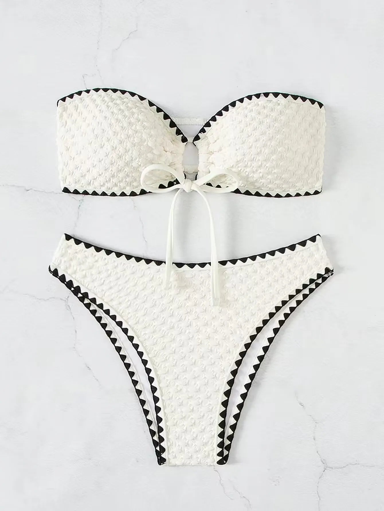 Elegant White Bandeau Bikini | 2-Piece Swimsuit Set 3