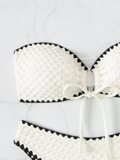 Elegant White Bandeau Bikini | 2-Piece Swimsuit Set 6