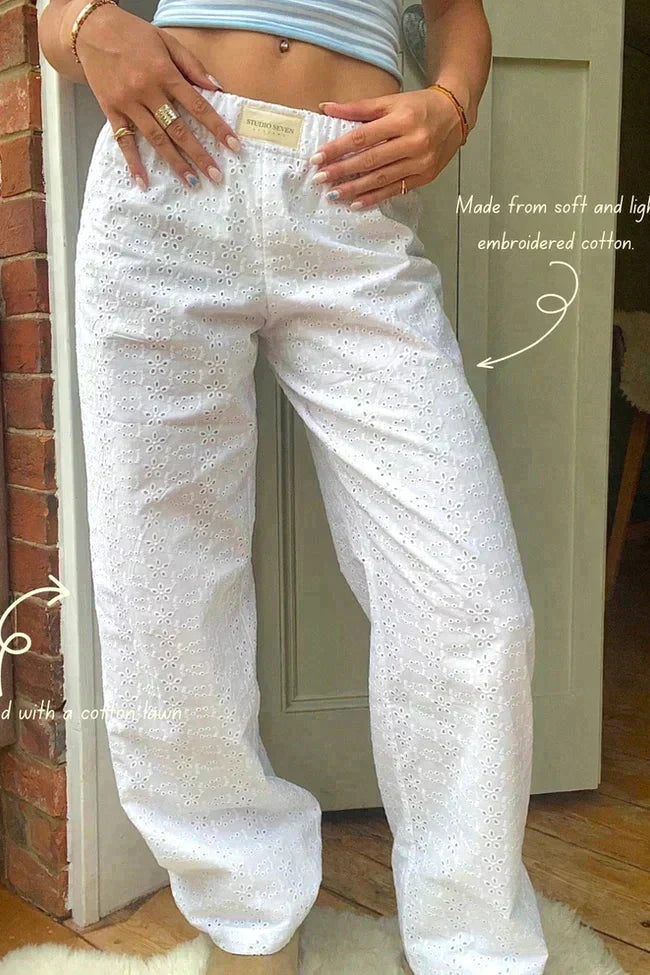 Elke | Women's Striped Summer Trousers 10