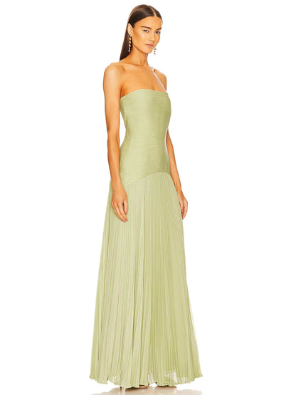Elysian Reverie | Women's Maxi Dress Solid Color Size M Rib Knit 2