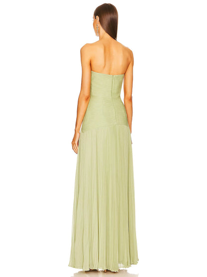 Elysian Reverie | Women's Maxi Dress Solid Color Size M Rib Knit 3