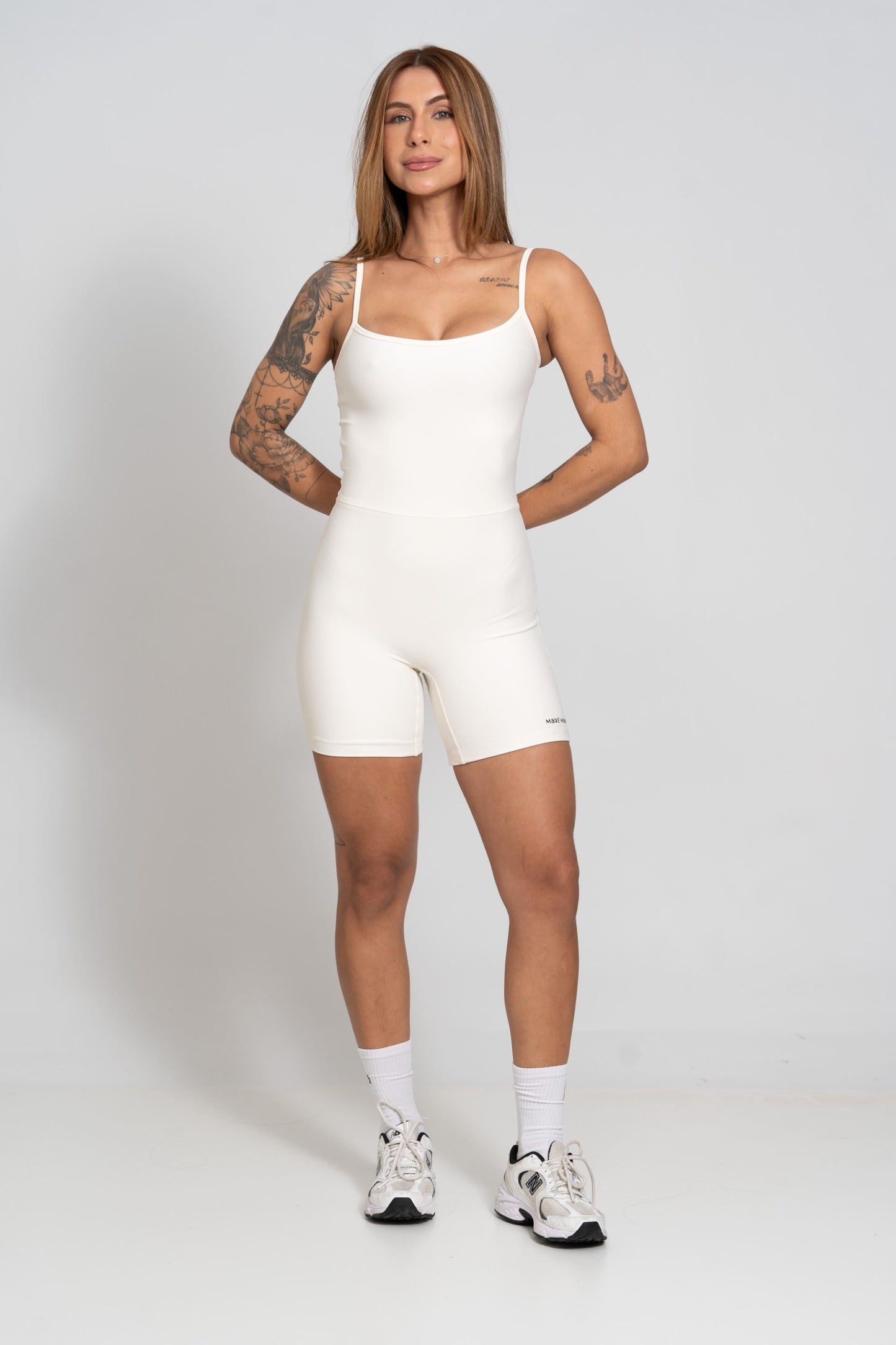 Fitness Balance Romper | Off White | Size S | Polyamide Elastane 0