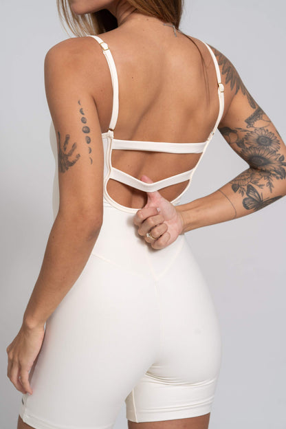 Fitness Balance Romper | Off White | Size S | Polyamide Elastane 3