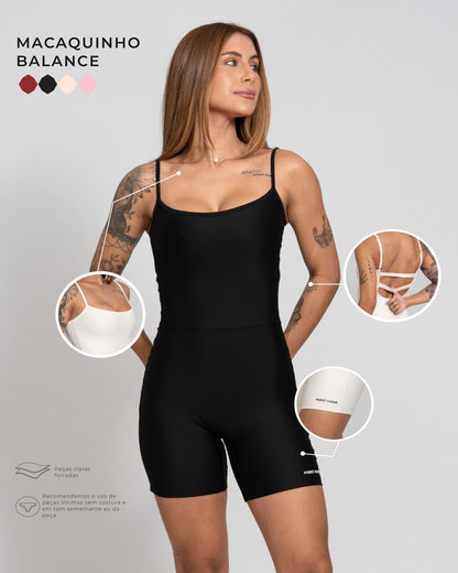 Fitness Balance Romper | Off White | Size S | Polyamide Elastane 5