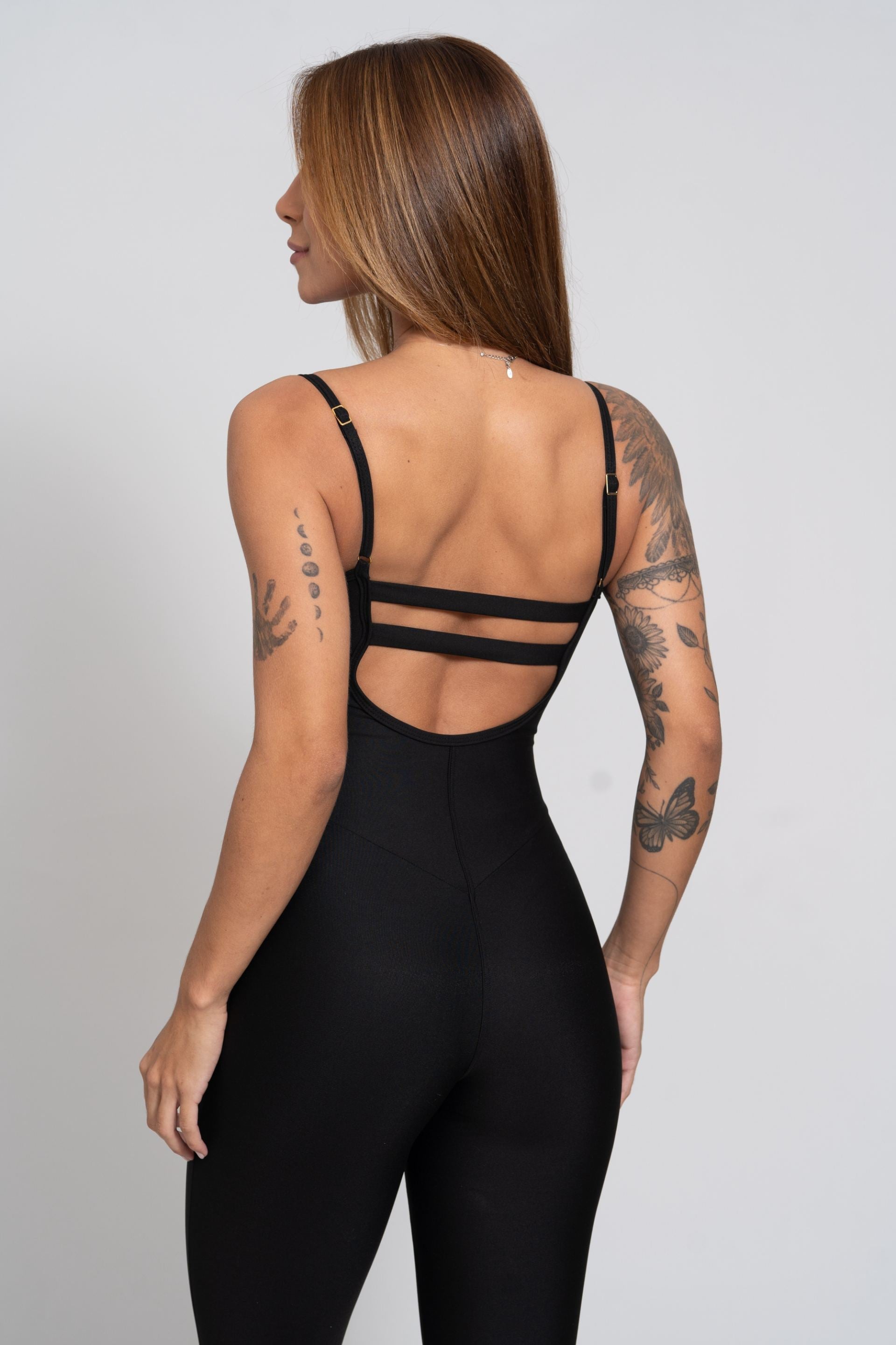 Fitness Jumpsuit Black Size S-M-L Polyamide Elastane 1