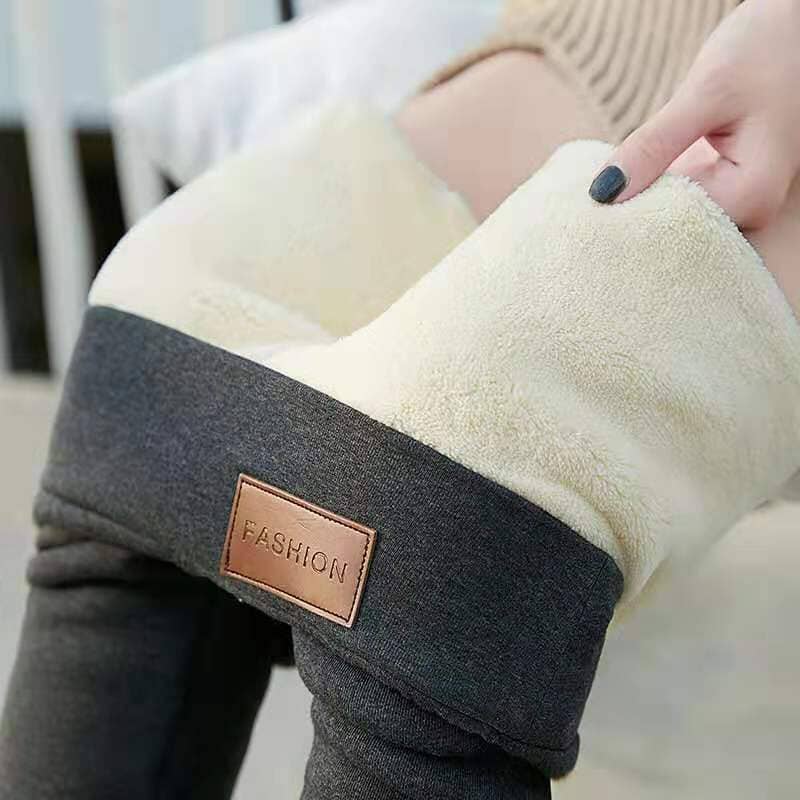 Fleece Lined Thermal Leggings | Black Size XL Polyester 1