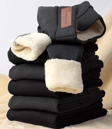 Fleece Lined Thermal Leggings | Black Size XL Polyester 2