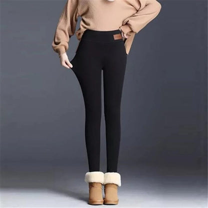 Fleece Lined Thermal Leggings | Black Size XL Polyester 4