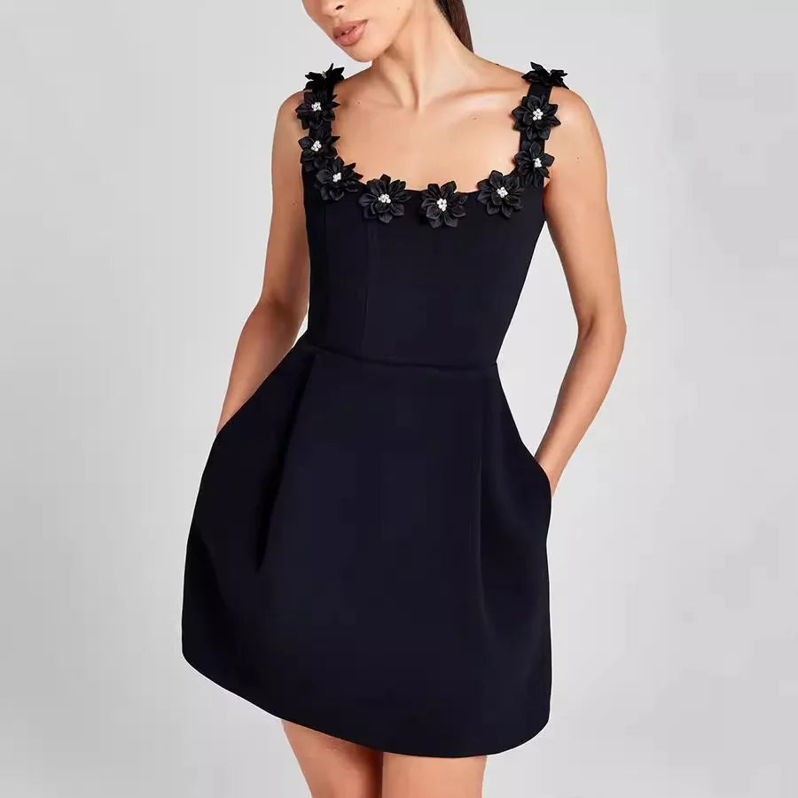 Floral Detail Mini Sheath Dress | Women's Summer Dress 0