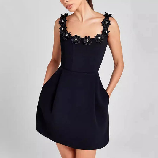 Floral Detail Mini Sheath Dress | Women's Summer Dress 0