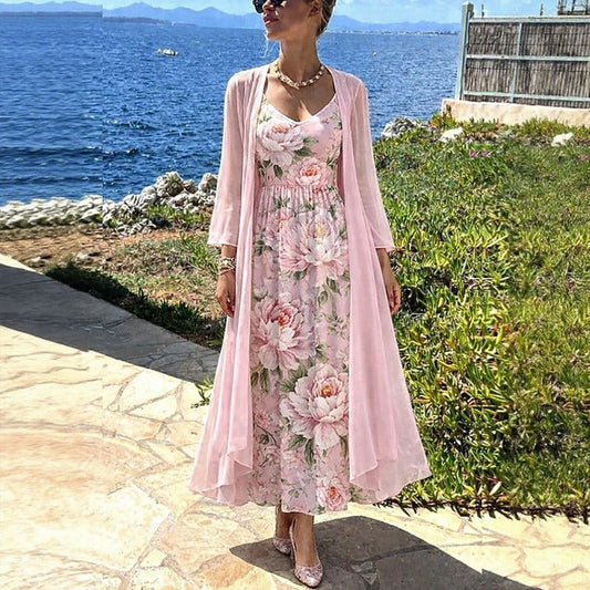 Floral Midi Dress Set | Elegant Women's Summer Dresses 0