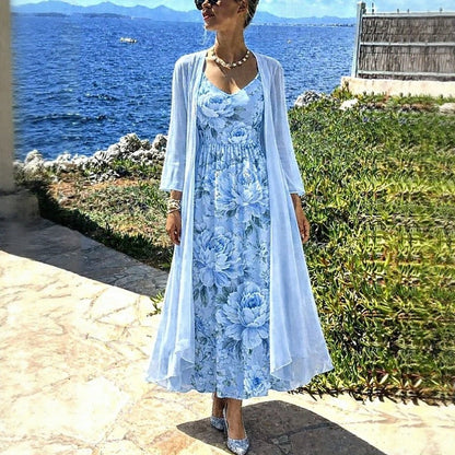 Floral Midi Dress Set | Elegant Women's Summer Dresses 1