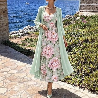 Floral Midi Dress Set | Elegant Women's Summer Dresses 2