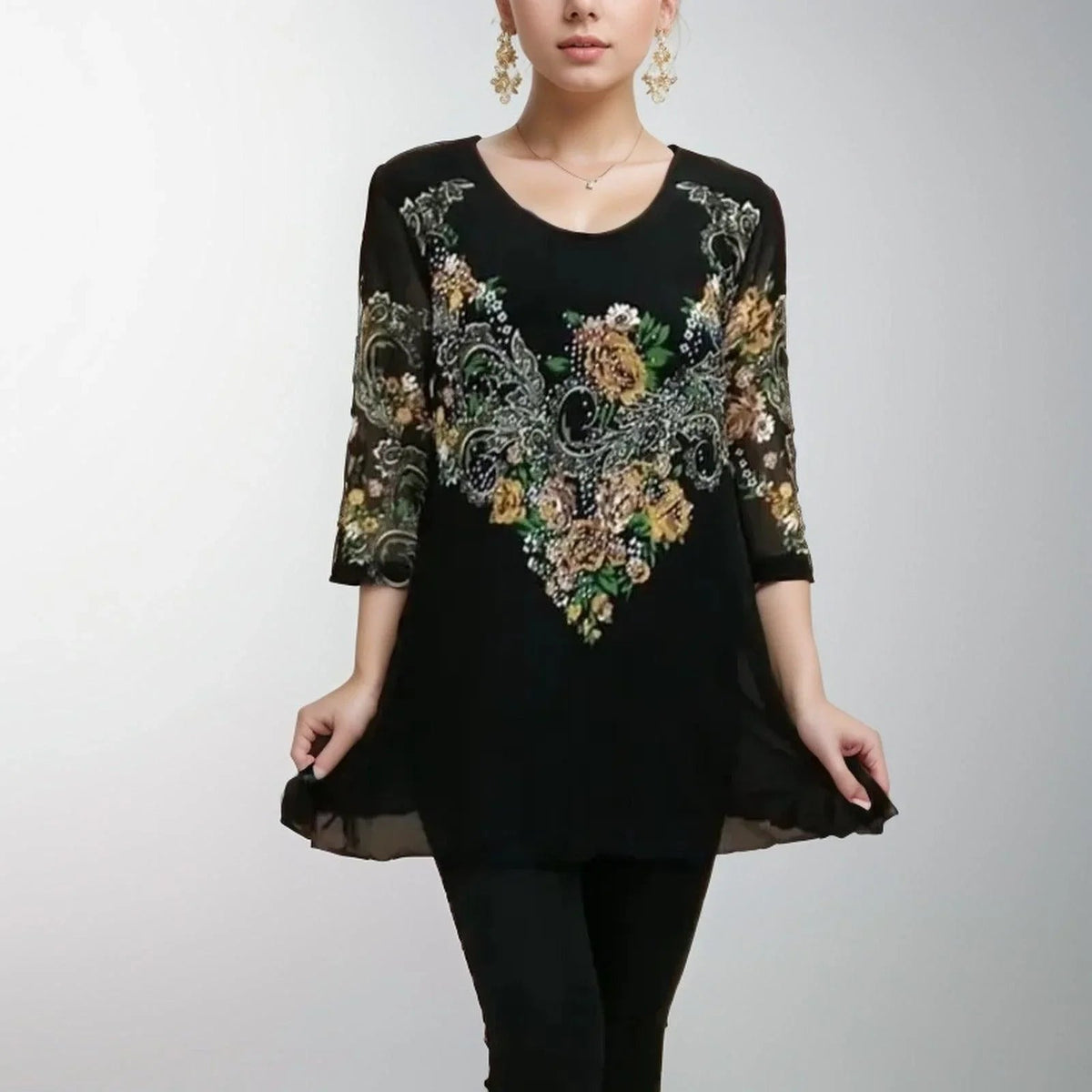 Giardino Double Layer Blouse | White Chiffon Size M 2