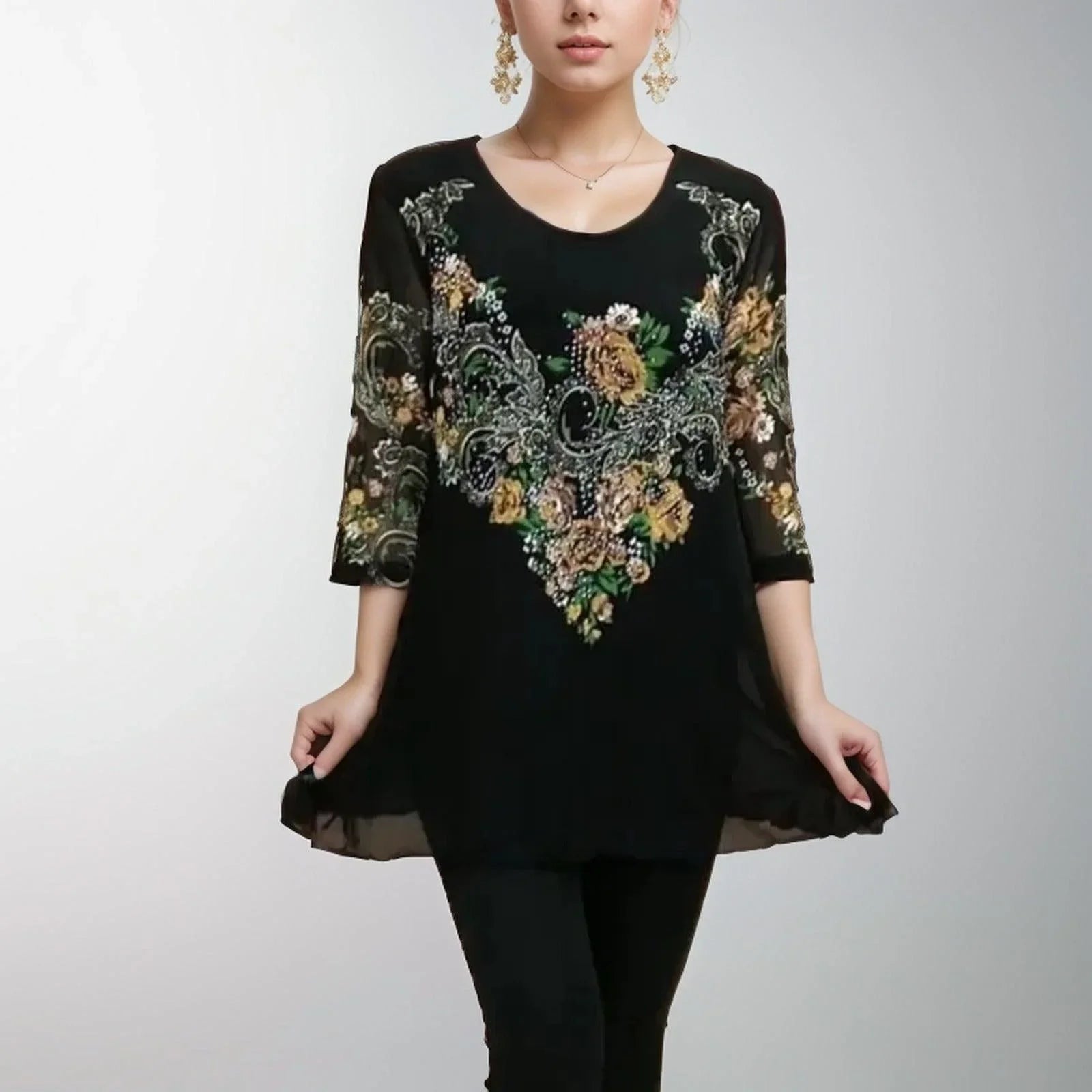 Giardino Double Layer Blouse | White Chiffon Size M 2