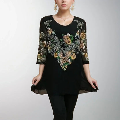Giardino Double Layer Blouse | White Chiffon Size M 2
