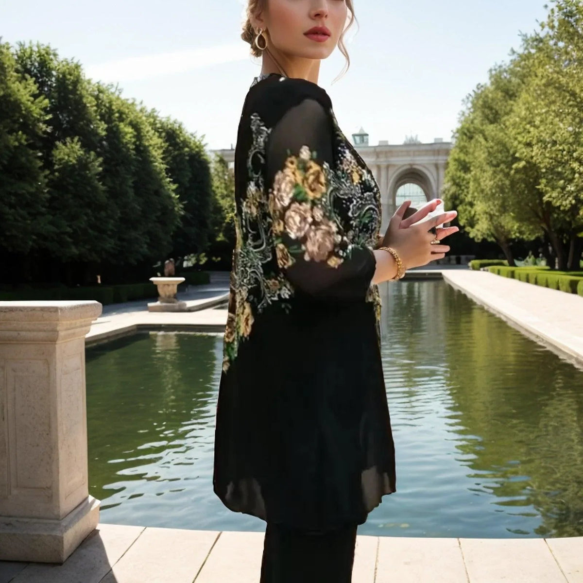 Giardino Double Layer Blouse | White Chiffon Size M 5