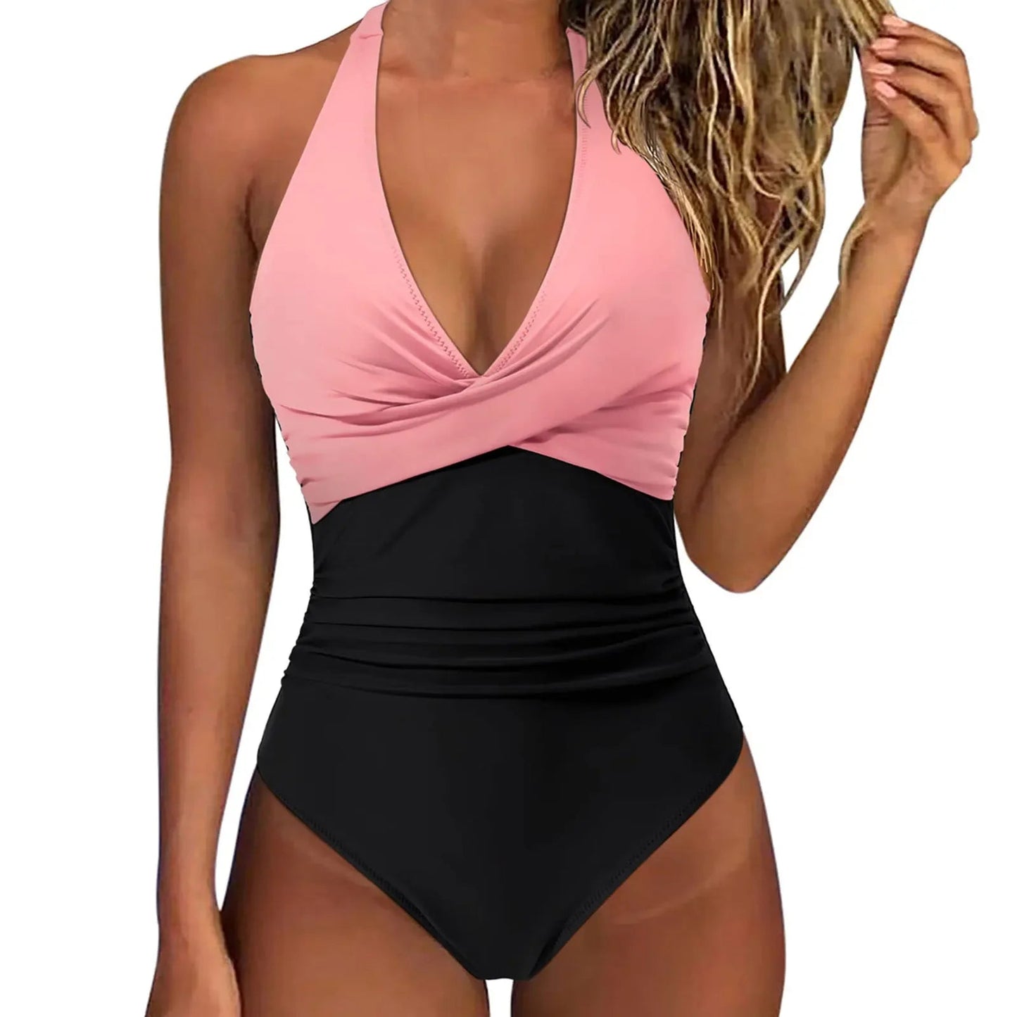 Halterneck Ruffled Swimsuit | One-Piece Swimwear 12