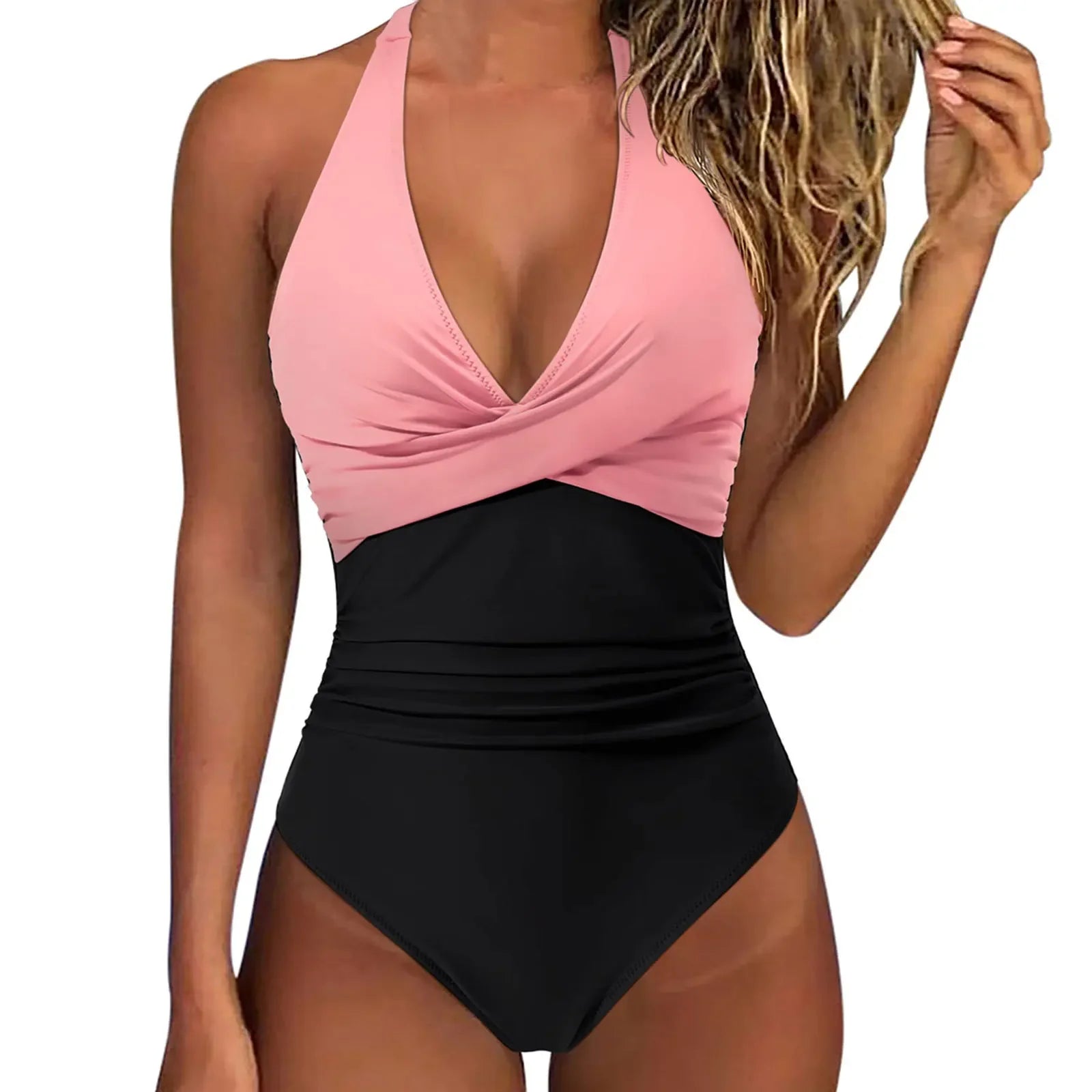 Halterneck Ruffled Swimsuit | One-Piece Swimwear 12