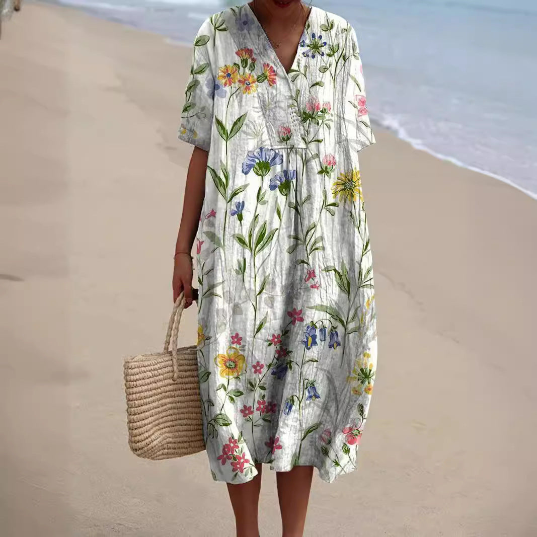 Hannah Floral V-Neck | Women's Summer Dress 1