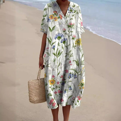 Hannah Floral V-Neck | Women's Summer Dress 1