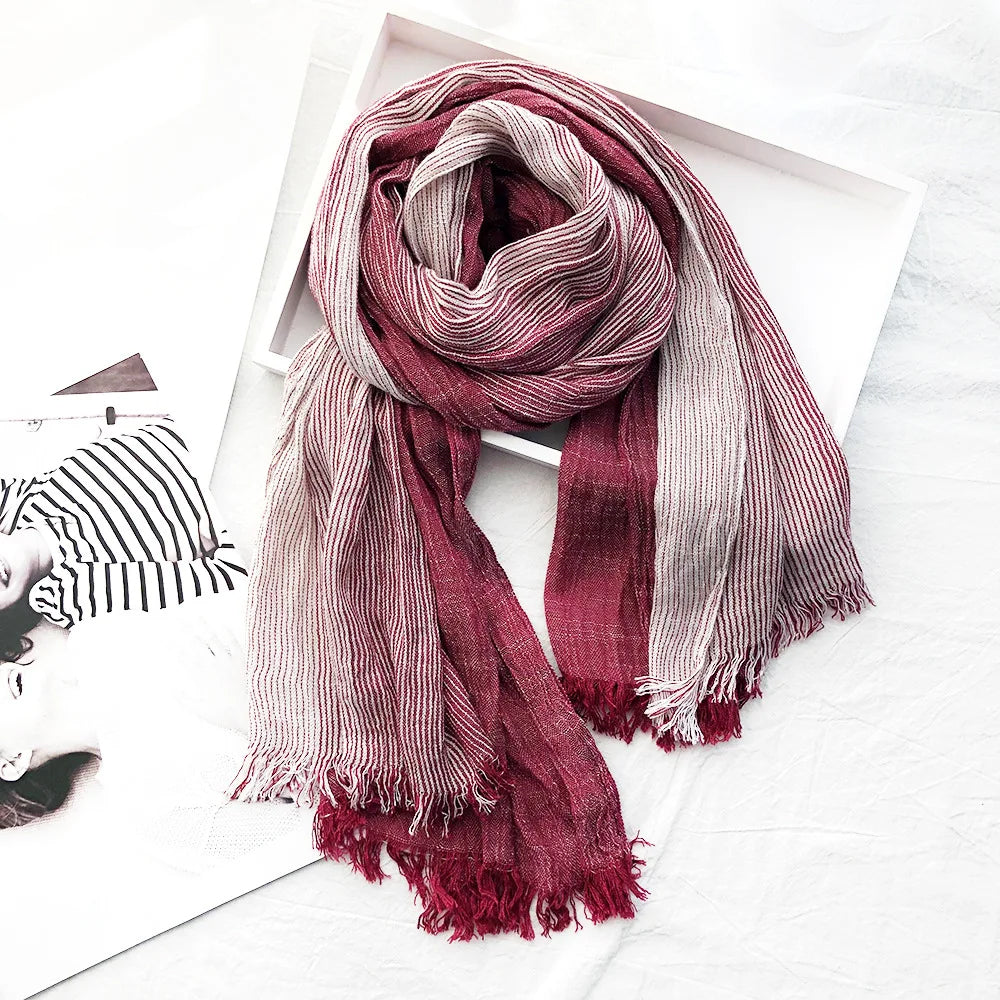 Heritage Stripe | Scarves for Women in Cotton-Linen Blend 4