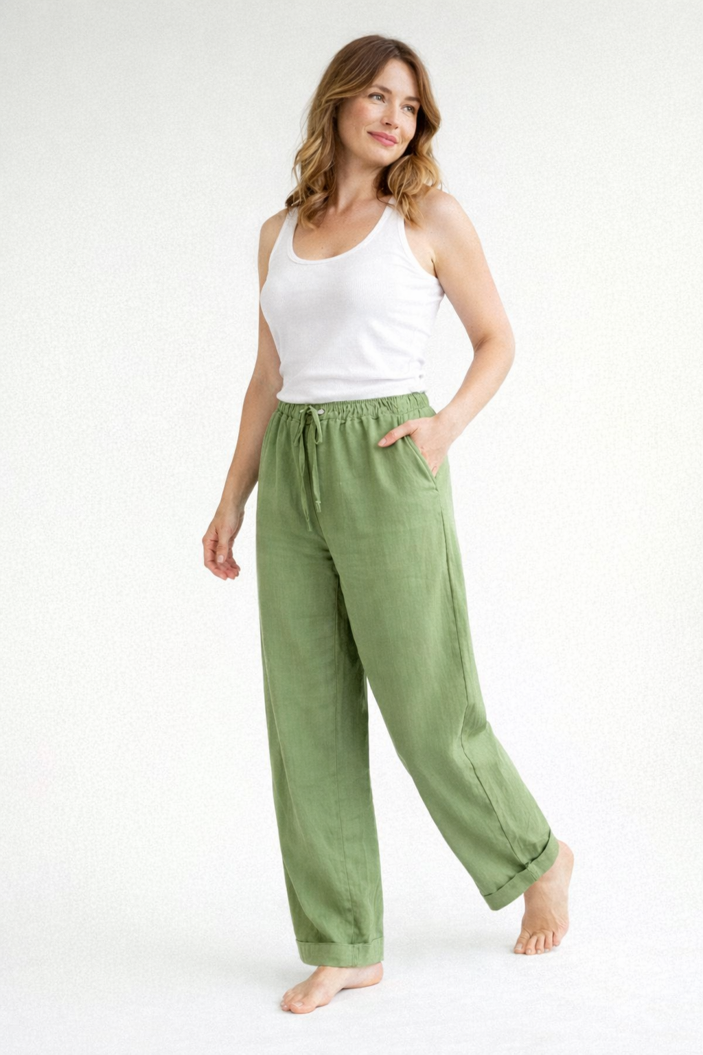 High-Waisted Loose Fit Palazzo Pants | Women's Trousers 2
