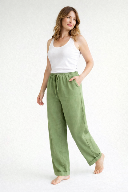 High-Waisted Loose Fit Palazzo Pants | Women's Trousers 2