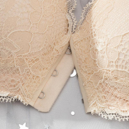 Ice Silk Bra with Front Closure and Lace Details 4