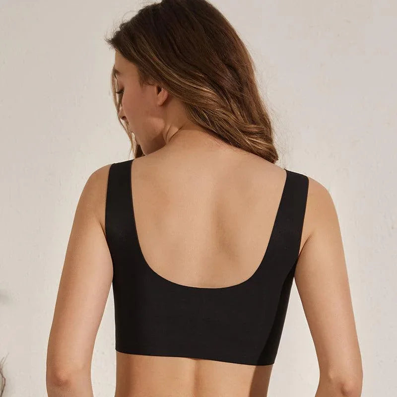 Ice Silk Bra with Front Closure and Lace Details 5
