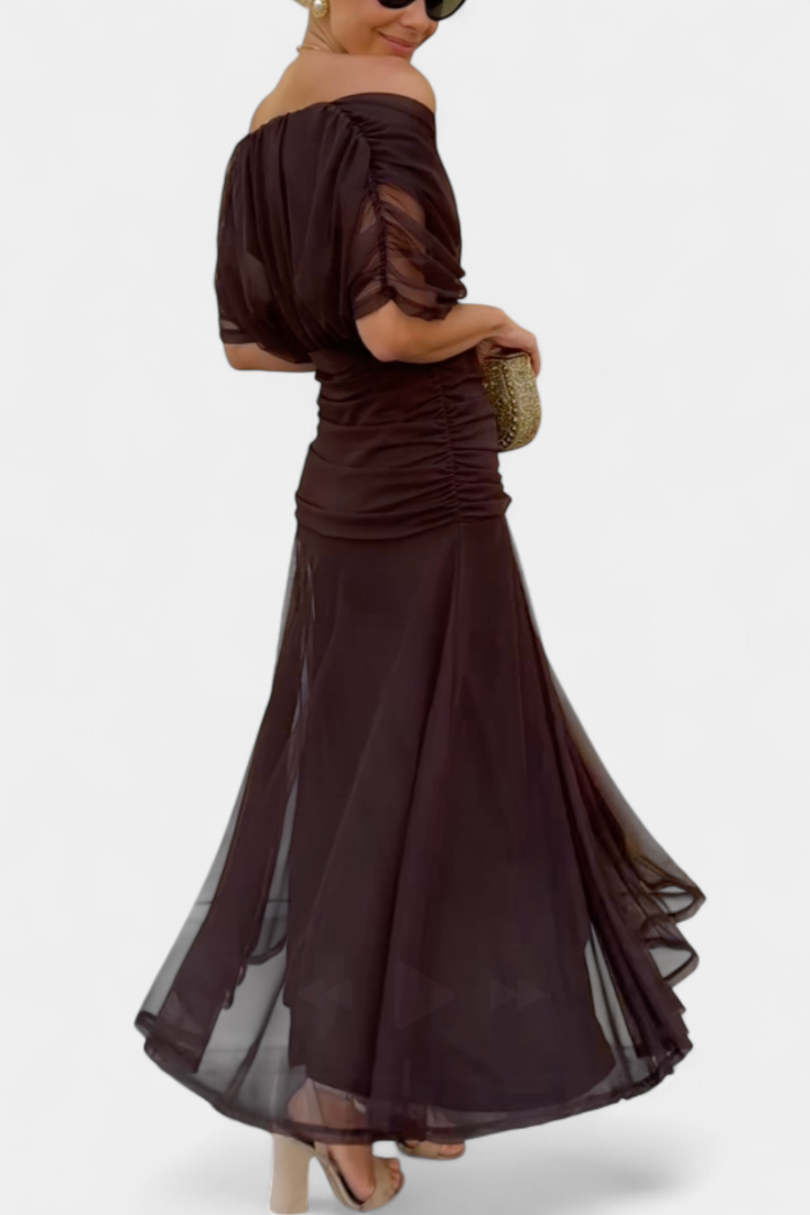 Iselina | Women's V-Neck Ruched Maxi Dress for Summer Events 1