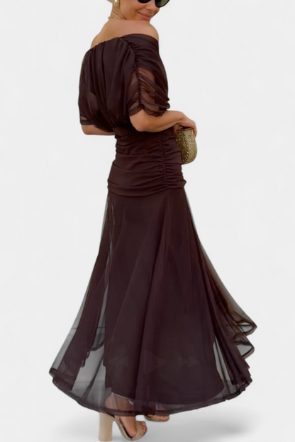 Iselina | Women's V-Neck Ruched Maxi Dress for Summer Events 1