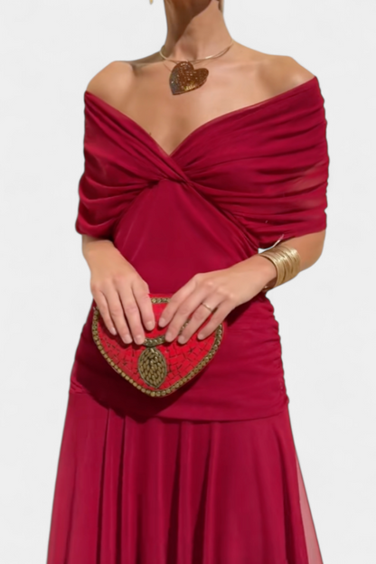 Iselina | Women's V-Neck Ruched Maxi Dress for Summer Events 11