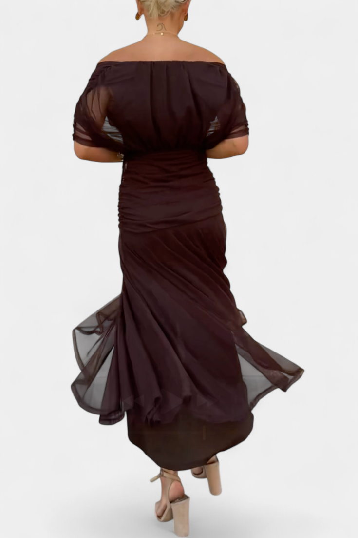 Iselina | Women's V-Neck Ruched Maxi Dress for Summer Events 3