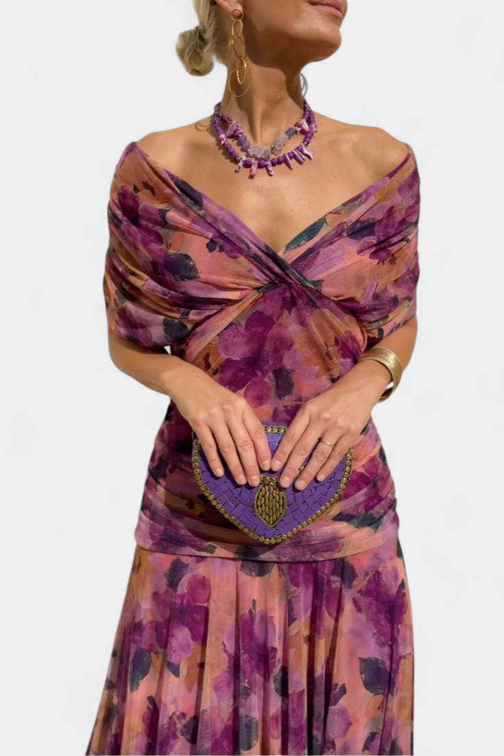 Iselina | Women's V-Neck Ruched Maxi Dress for Summer Events 7