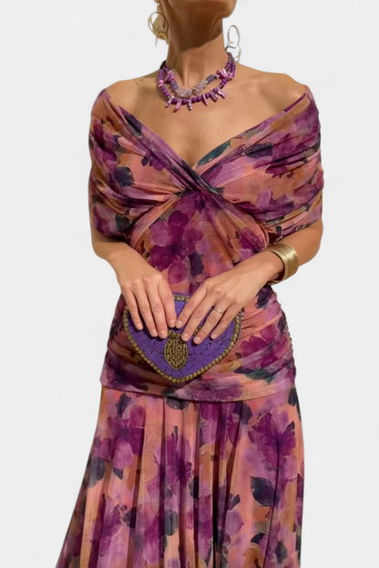 Iselina | Women's V-Neck Ruched Maxi Dress for Summer Events 8