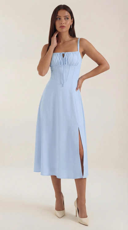 Jade Floral Midi Dress | Elegant A-Line Design for Women 5