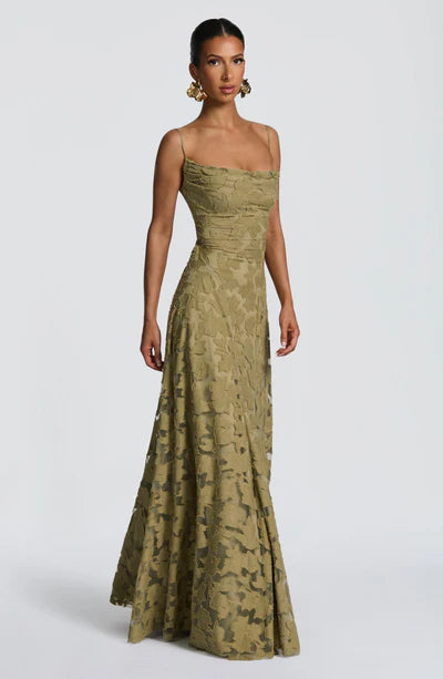 Kynara Long Dress | Lace and Mesh Evening Gown 10