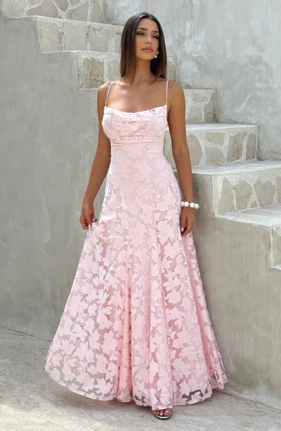 Kynara Long Dress | Lace and Mesh Evening Gown 4