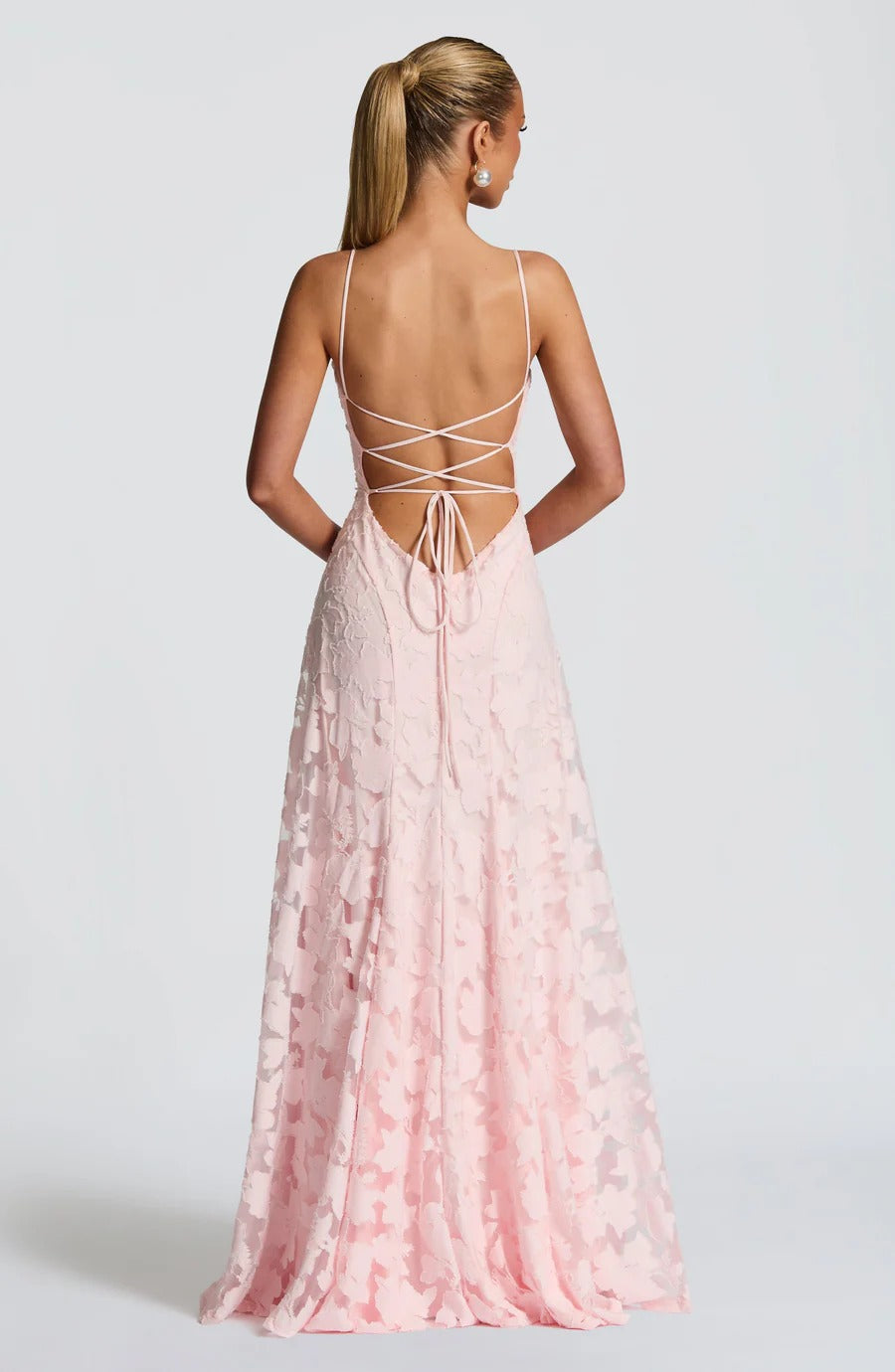 Kynara Long Dress | Lace and Mesh Evening Gown 5