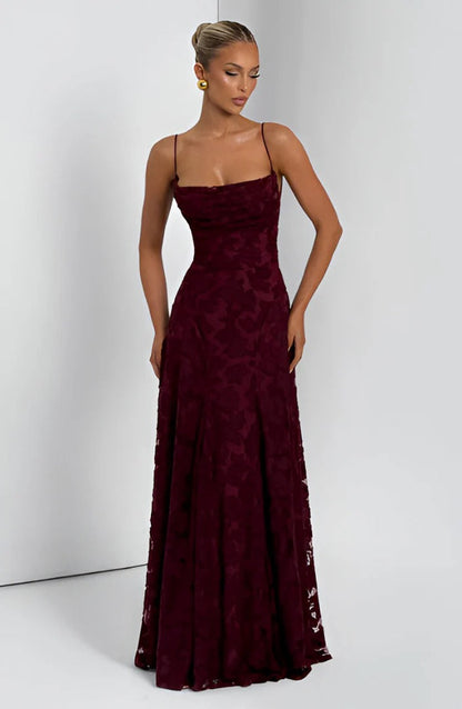 Kynara Long Dress | Lace and Mesh Evening Gown 9